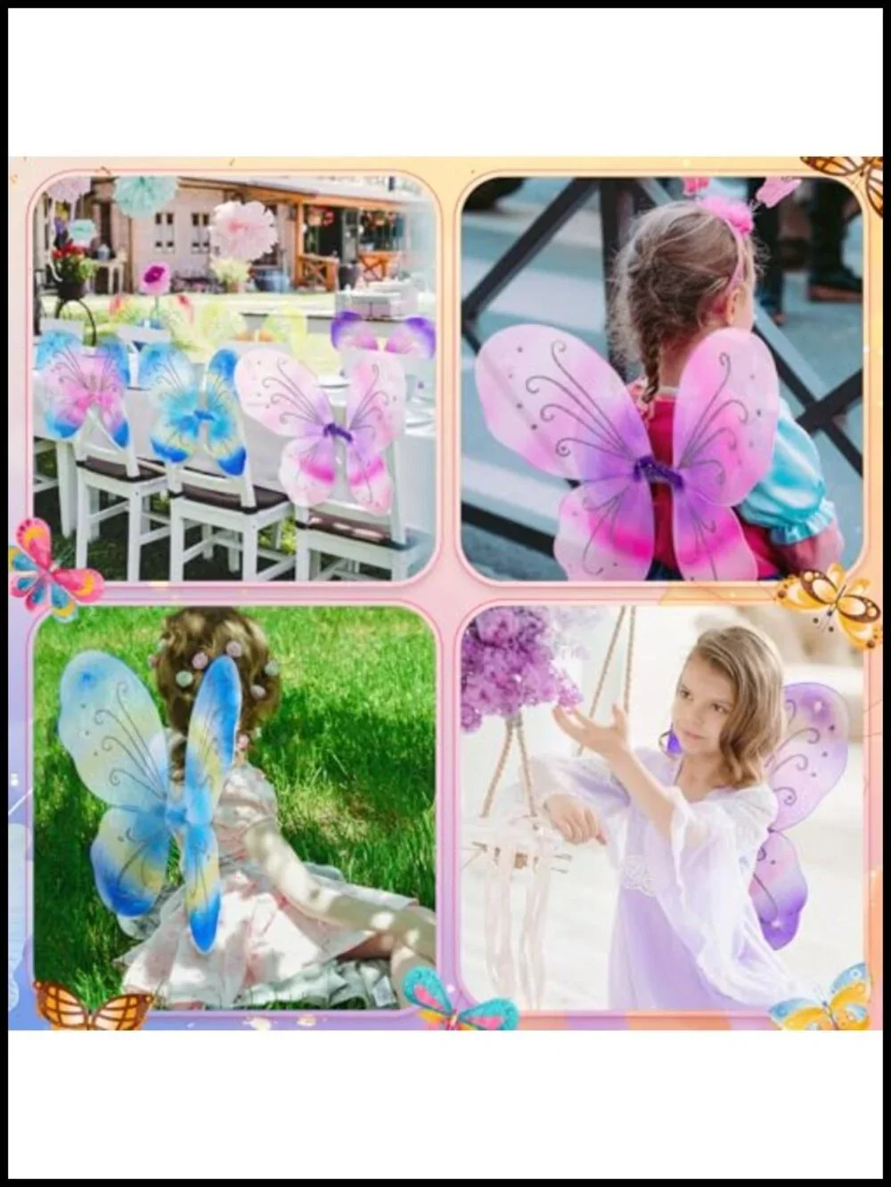 24 Pack Fairy Wings Butterfly Wings Costume for Kids Girls Princess Party Dress